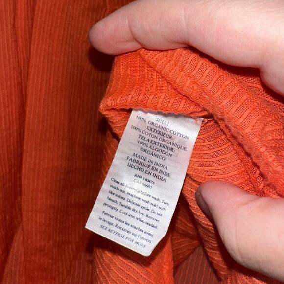 Faherty Willa Top Boho Blouse Emberglow Small Organic Cotton Semi-Sheer - Picture 6 of 7